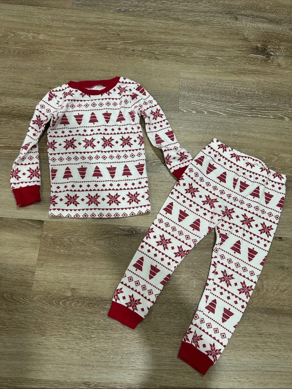 Carter's Red and White Holiday Fair Isle Pajama Set